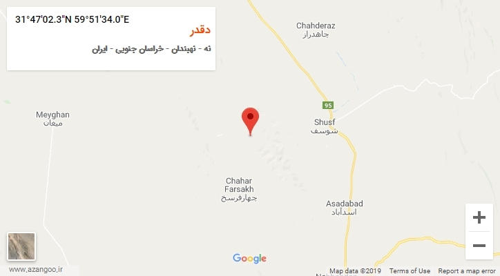 روستای دقدر بر روی نقشه