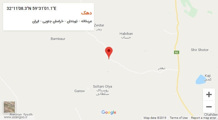 روستای دهک بر روی نقشه