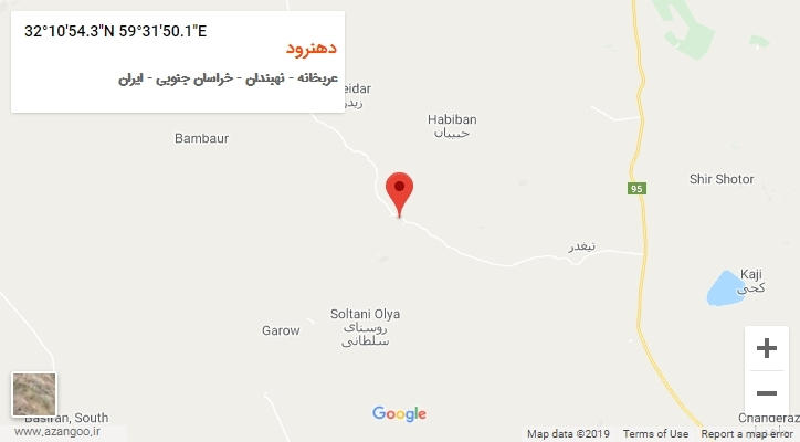 روستای دهنرود بر روی نقشه