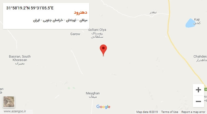 روستای دهنرود بر روی نقشه
