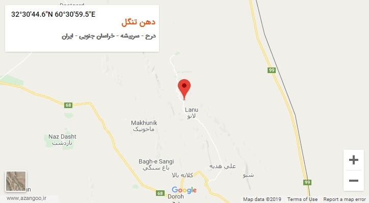 روستای دهن تنگل بر روی نقشه