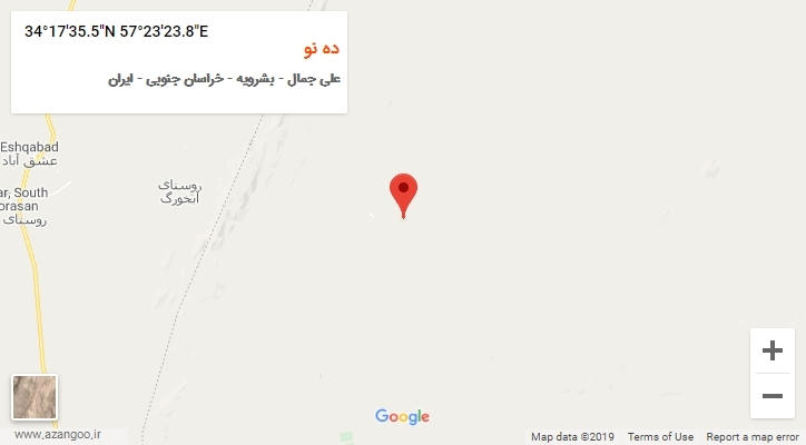 روستای ده نو بر روی نقشه
