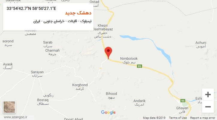 روستای دهشک جدید بر روی نقشه