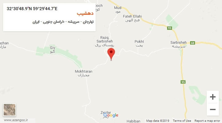 روستای دهشیب بر روی نقشه