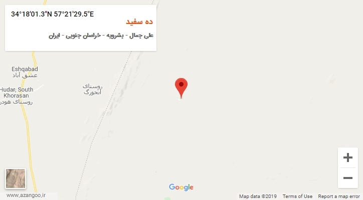 روستای ده سفید بر روی نقشه