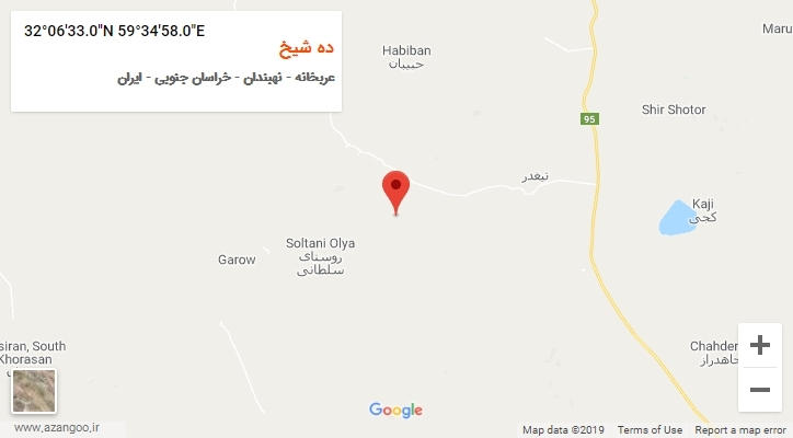 روستای ده شیخ بر روی نقشه