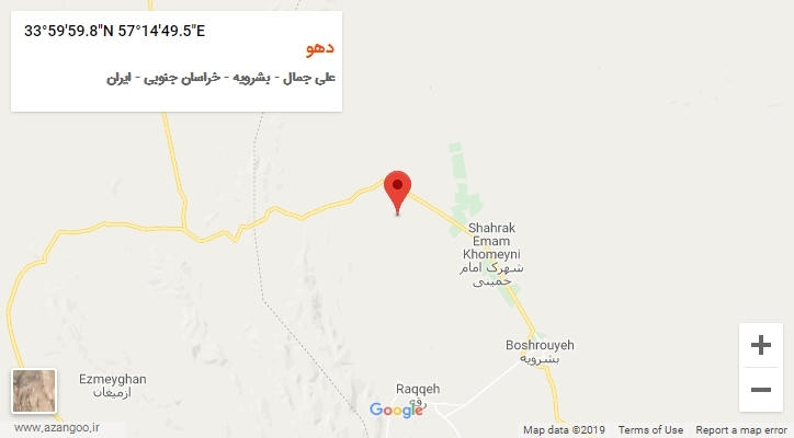 روستای دهو بر روی نقشه