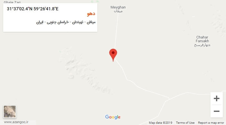 روستای دهو بر روی نقشه