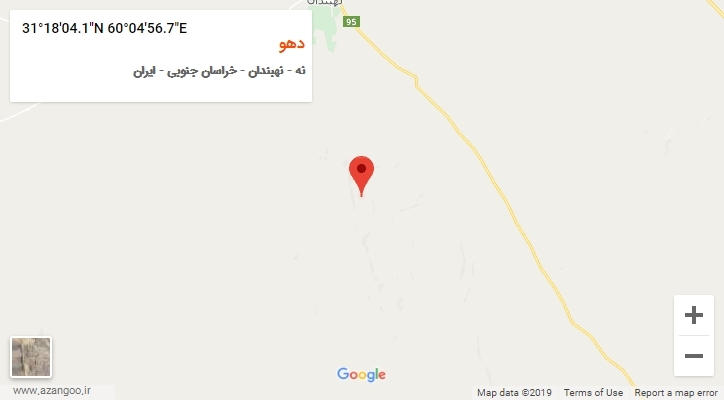روستای دهو بر روی نقشه