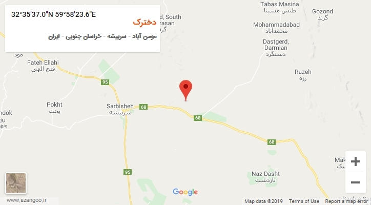 روستای دخترک بر روی نقشه
