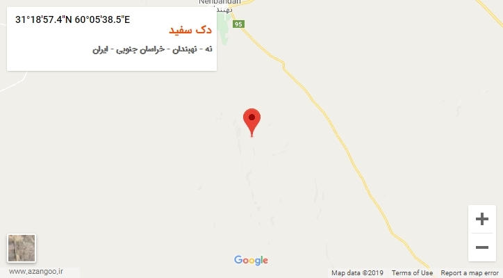 روستای دک سفید بر روی نقشه