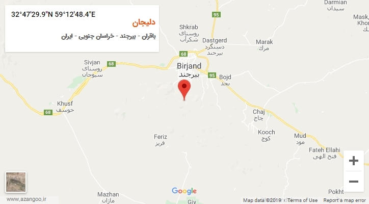 روستای دلیجان بر روی نقشه