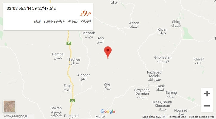روستای درازگر بر روی نقشه