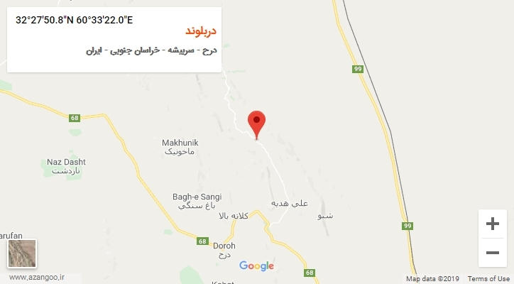 روستای دربلوند بر روی نقشه