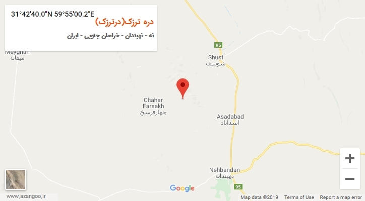 روستای دره ترزک(درترزک) بر روی نقشه