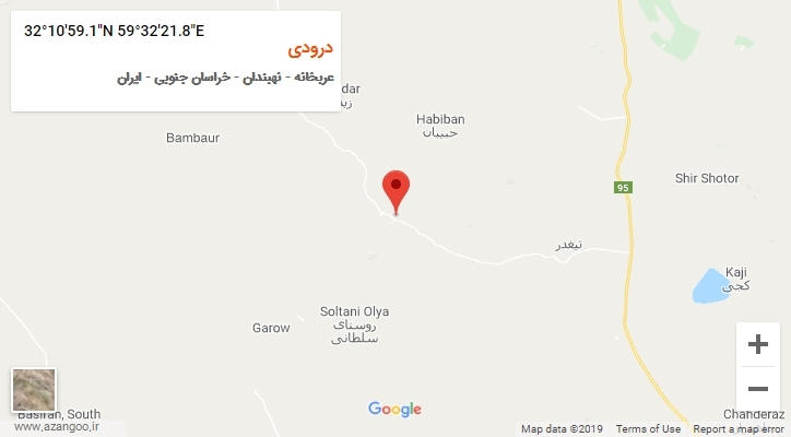 روستای درودی بر روی نقشه