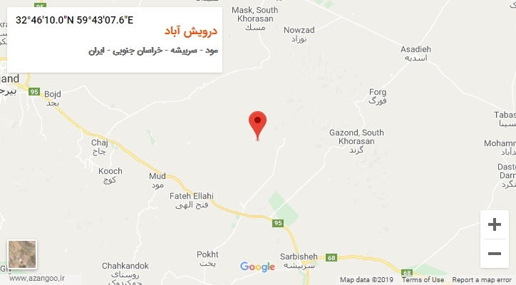 روستای درویش آباد بر روی نقشه