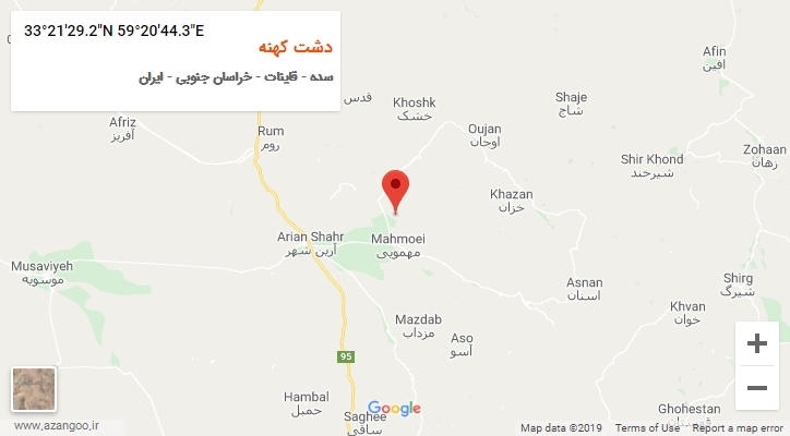 روستای دشت کهنه بر روی نقشه