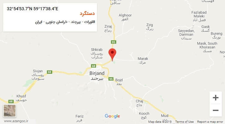 روستای دستگرد بر روی نقشه