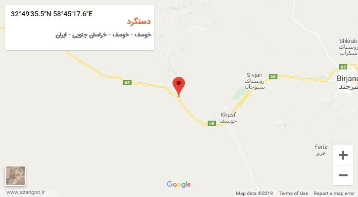 روستای دستگرد بر روی نقشه