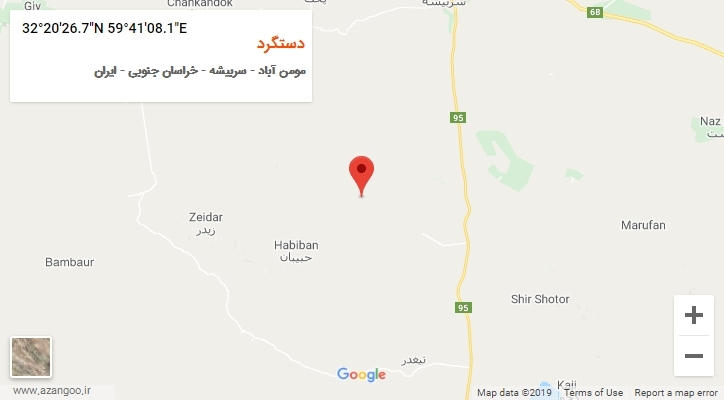روستای دستگرد بر روی نقشه