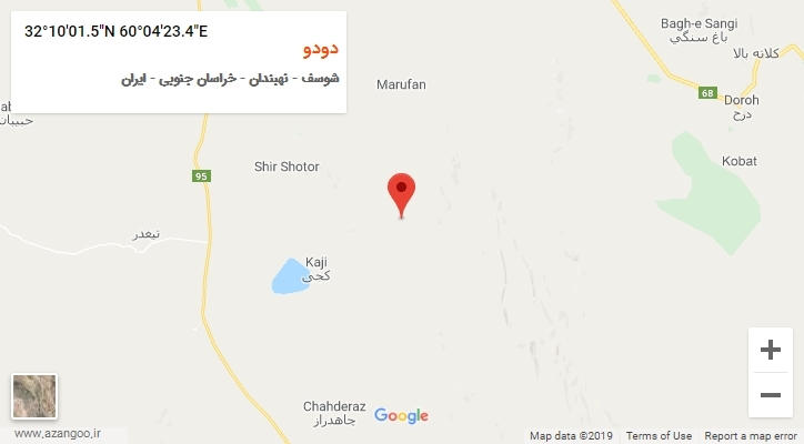 روستای دودو بر روی نقشه