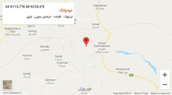 روستای دودوانک بر روی نقشه