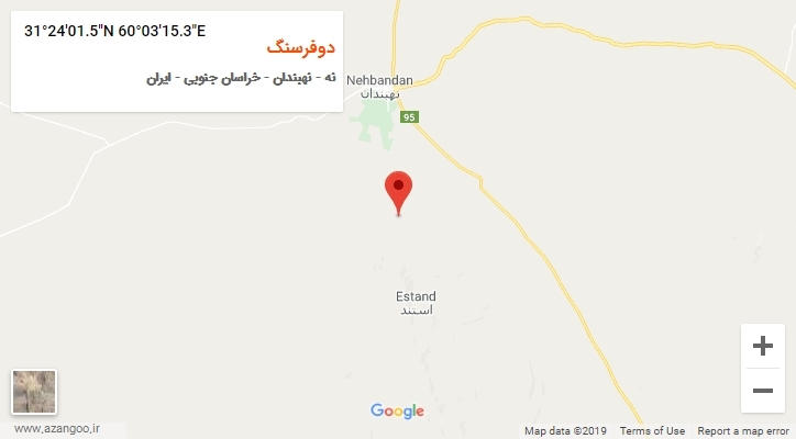 روستای دوفرسنگ بر روی نقشه