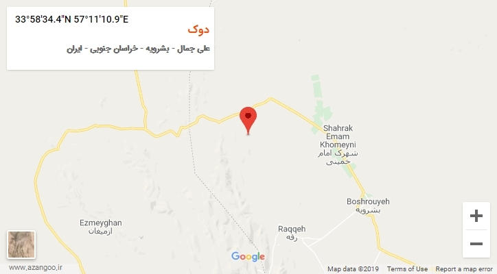 روستای دوک بر روی نقشه