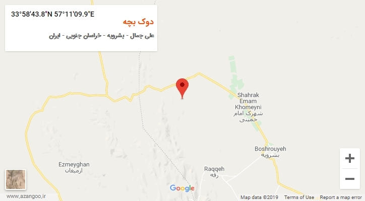 روستای دوک بچه بر روی نقشه