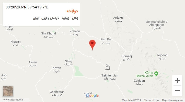 روستای دولاخه بر روی نقشه