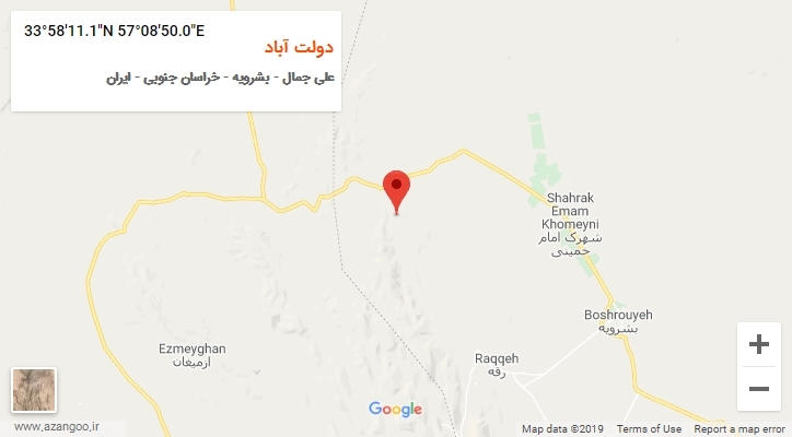روستای دولت آباد بر روی نقشه