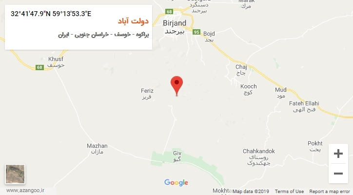 روستای دولت آباد بر روی نقشه