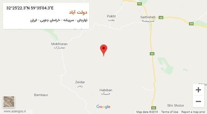 روستای دولت آباد بر روی نقشه