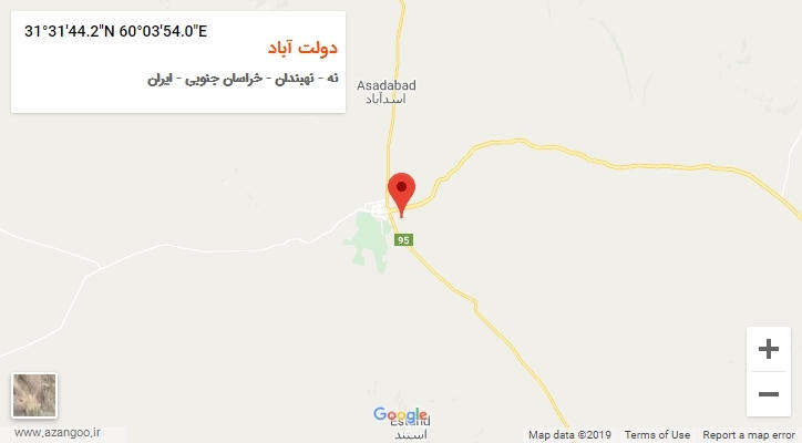روستای دولت آباد بر روی نقشه