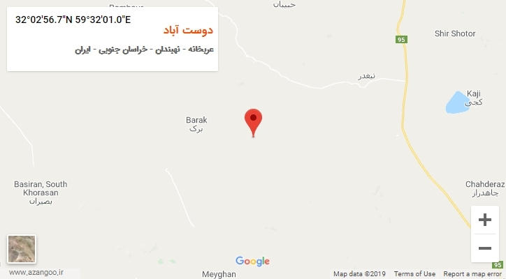 روستای دوست آباد بر روی نقشه