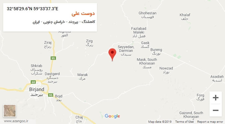 روستای دوست علی بر روی نقشه