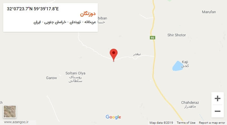 روستای دوزنگان بر روی نقشه