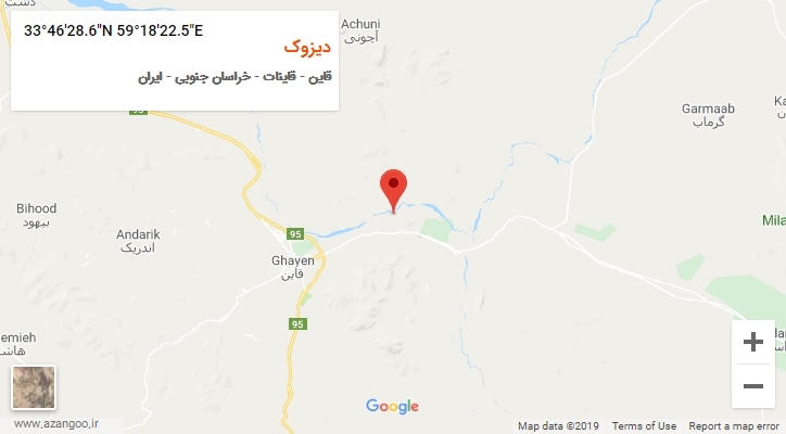روستای دیزوک بر روی نقشه