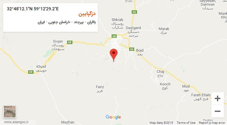 روستای دزگپایین بر روی نقشه