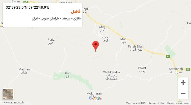 روستای فاضل بر روی نقشه