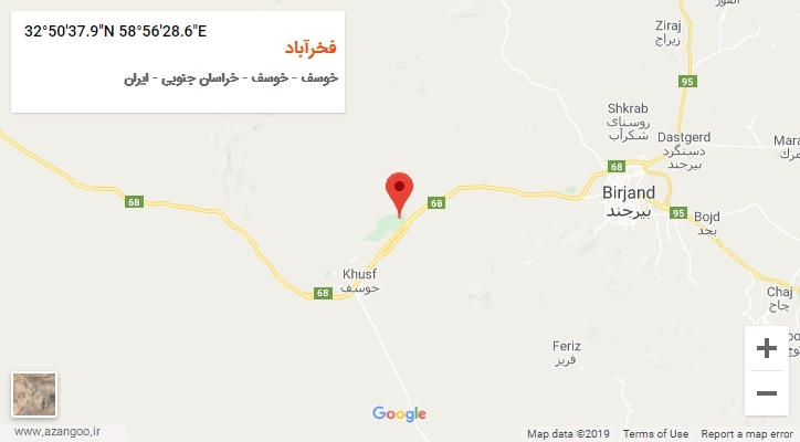 روستای فخرآباد بر روی نقشه