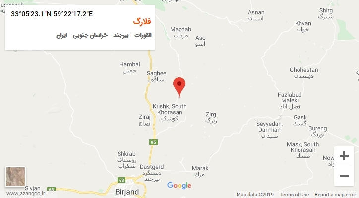 روستای فلارگ بر روی نقشه