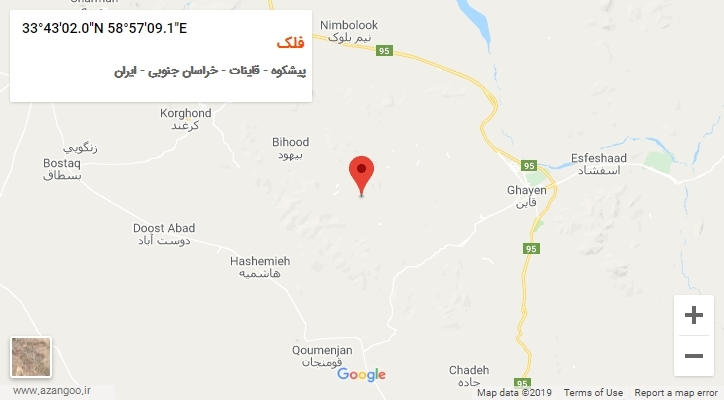 روستای فلک بر روی نقشه