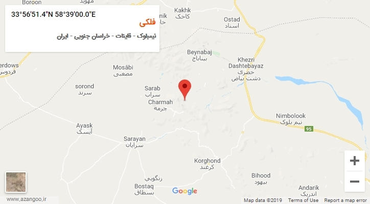 روستای فلکی بر روی نقشه