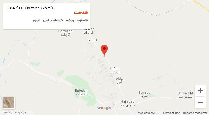 روستای فندخت بر روی نقشه