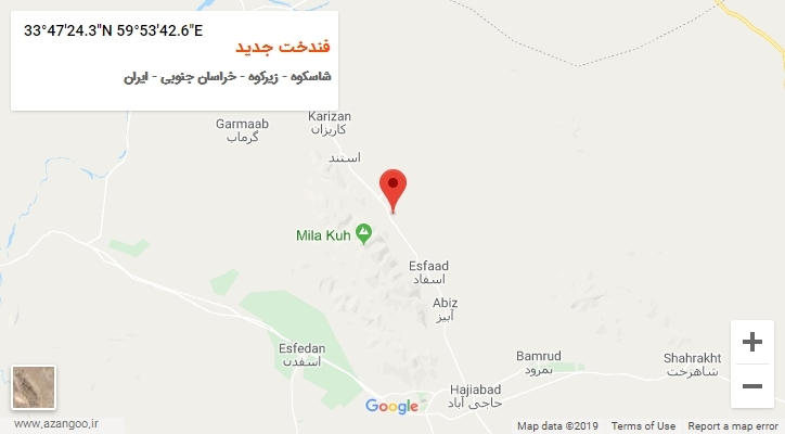 روستای فندخت جدید بر روی نقشه