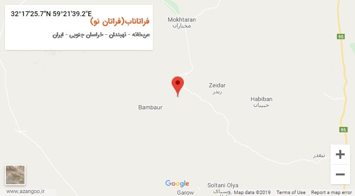 روستای فراتاناب(فراتان نو) بر روی نقشه