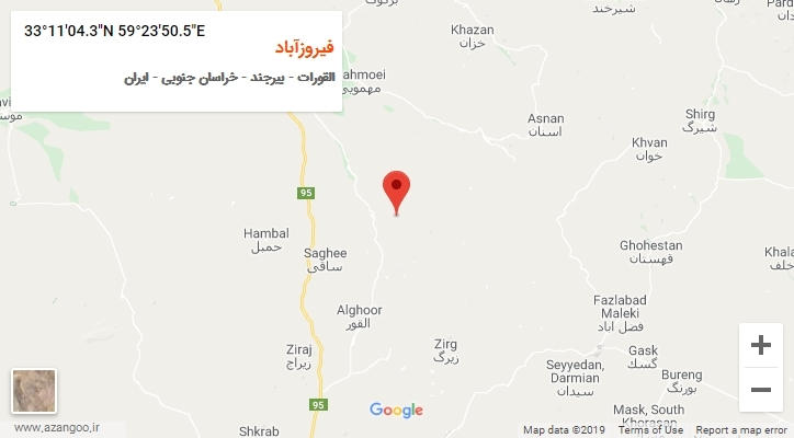 روستای فیروزآباد بر روی نقشه