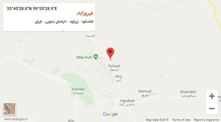 روستای فیروزآباد بر روی نقشه